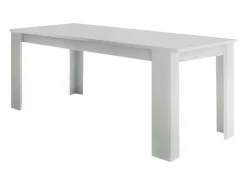 Consola|Dmora Mesa extensível Natan, Consola extensível até 12 lugares, Consola extensível 100% Made in Italy, 160/210x90h75 cm, Lariço brilhante Branco