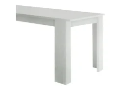 Consola|Dmora Mesa extensível Natan, Consola extensível até 12 lugares, Consola extensível 100% Made in Italy, 160/210x90h75 cm, Lariço brilhante Branco