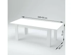 Consola|Dmora Mesa extensível Natan, Consola extensível até 12 lugares, Consola extensível 100% Made in Italy, 160/210x90h75 cm, Lariço brilhante Branco