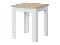 Consola|Dmora Mesa extensível Newark, Prateleira de jantar dobrável com abertura para livros, Mesa auxiliar dobrável, 67x67/135h79 cm, e Carvalho Branco