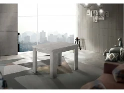 Dmora Mesa extensível Otto, Consola auxiliar de cozinha, Mesa extensível, 100% Fabricado em Itália, 90x90h75 cm,^ Consola