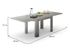 Dmora Mesa extensível Otto, Consola auxiliar de cozinha, Mesa extensível, 100% Fabricado em Itália, 90x90h75 cm,^ Consola