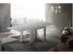 Dmora Mesa extensível Otto, Consola auxiliar de cozinha, Mesa extensível, 100% Fabricado em Itália, 90x90h75 cm,^ Consola