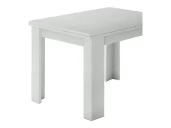 Dmora Mesa extensível Otto, Consola auxiliar de cozinha, Mesa extensível, 100% Fabricado em Itália, 90x90h75 cm, Lariço brilhante Branco