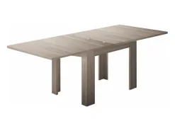 Dmora Mesa extensível Otto, Consola auxiliar de cozinha, Mesa extensível, 100% Fabricado em Itália, 90x90h75 cm, Olmo pérola^ Consola