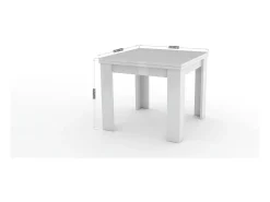 Hot Dmora Mesa extensível Otto, Consola auxiliar de cozinha, Mesa extensível, 100% Fabricado em Itália, 90x90h75 cm, Cimento Cinzento