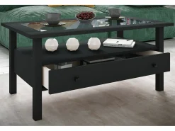 VCM Mesa lateral & mesa de café Lingis Preto A. 42 x L. 90 x P. 54 cm^ Mesa De Apoio
