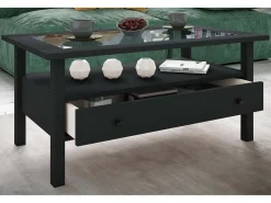 VCM Mesa lateral & mesa de café Lingis Preto A. 42 x L. 90 x P. 54 cm^ Mesa De Apoio