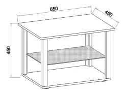 Mesa De Apoio|VCM Mesa lateral & mesa de café Wanilo Antracite A. 45 x L. 65 x P. 45 cm Multicor