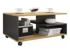 VCM Mesa lateral & mesa de café Stango Antracite/carvalho mel Dimensões aprox. A. 41 x L. 80 x P. 50 cm^ Mesa De Centro