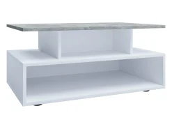 Mesa De Centro*VCM Mesa lateral & mesa de café Esila Óptica branca/concreta Dimensões aprox. A. 40 x L. 80 x P. 50 cm Multicor