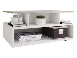 Mesa De Centro*VCM Mesa lateral & mesa de café Esila Óptica branca/concreta Dimensões aprox. A. 40 x L. 80 x P. 50 cm Multicor