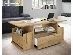 Mesa De Apoio*VCM Mesa lateral & mesa de café Junata Carvalho mel A. 44 x L. 110 x P. 52 cm Multicor