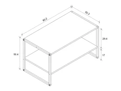 VCM Mesa lateral & mesa de café Insasi Branco A. 50 x L. 90 x P. 50 cm Multicor