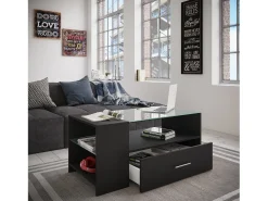Mesa De Apoio|VCM Mesa lateral & mesa de café Tindala Preto A. 45 x L. 100 x P. 50 cm Multicor
