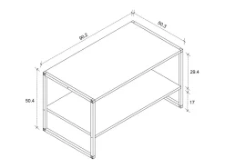 Clearance VCM Mesa lateral & mesa de café Insasi Carvalho mel A. 50 x L. 90 x P. 50 cm Multicor
