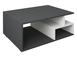 Mesa De Apoio|VCM Mesa lateral & mesa de café Sulas Antracite/branco A. 40 x L. 80 x P. 50 cm Preto / Branco