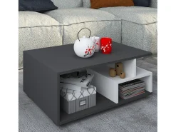 Mesa De Apoio|VCM Mesa lateral & mesa de café Sulas Antracite/branco A. 40 x L. 80 x P. 50 cm Preto / Branco