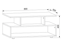 Mesa De Centro|VCM Mesa lateral & mesa de café Esila Branco Dimensões aprox. A. 40 x L. 80 x P. 50 cm Multicor