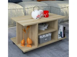 Mesa De Apoio*VCM Mesa lateral & mesa de café Findula Sonoma Oak A. 40 x L. 80 x P. 40 cm Multicor