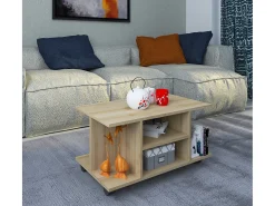 Mesa De Apoio*VCM Mesa lateral & mesa de café Findula Sonoma Oak A. 40 x L. 80 x P. 40 cm Multicor