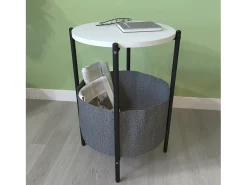 Mesa De Apoio|VCM Mesa lateral & mesa de café Pulia Branco A. 60 x L. 43 x P. 43 cm Multicor