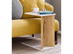 Mesa De Apoio|VCM Mesa lateral & mesa de café Nachto Branco/carvalho de mel A. 49 x L. 25 x P. 50 cm Multicor