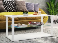 Mesa De Apoio|VCM Mesa lateral & mesa de café Wanilo Branco A. 45 x L. 95 x P. 45 cm Multicor