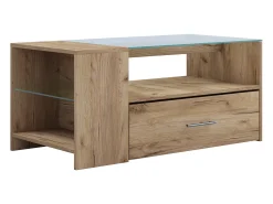 Hot VCM Mesa lateral & mesa de café Tindala Carvalho mel A. 45 x L. 100 x P. 50 cm Multicor