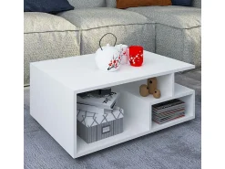 VCM Mesa lateral & mesa de café Sulas Branco A. 40 x L. 80 x P. 50 cm^ Mesa De Apoio