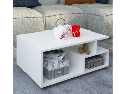 VCM Mesa lateral & mesa de café Sulas Branco A. 40 x L. 80 x P. 50 cm^ Mesa De Apoio