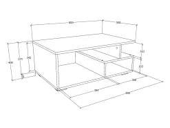 VCM Mesa lateral & mesa de café Sulas Branco A. 40 x L. 80 x P. 50 cm^ Mesa De Apoio