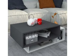 Best VCM Mesa lateral & mesa de café Esila Branco/antracite A. 35 x L. 88 x P. 50 cm Multicor