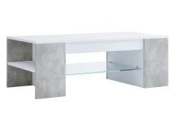 Outlet VCM Mesa lateral & mesa de café Tunas Óptica branca/concreta A. 35 x L. 100 x P. 50 cm Multicor
