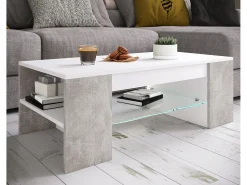 Outlet VCM Mesa lateral & mesa de café Tunas Óptica branca/concreta A. 35 x L. 100 x P. 50 cm Multicor
