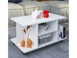 Mesa De Apoio|VCM Mesa lateral & mesa de café Findula Branco A. 40 x L. 80 x P. 40 cm Multicor