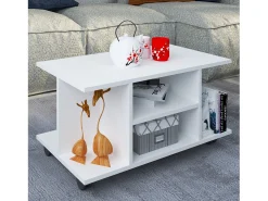 Mesa De Apoio|VCM Mesa lateral & mesa de café Findula Branco A. 40 x L. 80 x P. 40 cm Multicor