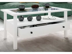 VCM Mesa lateral & mesa de café Lingis Branco A. 42 x L. 90 x P. 54 cm^ Mesa De Apoio