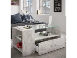 Mesa De Apoio*VCM Mesa lateral & mesa de café Tindala Óptica de concreto A. 45 x L. 100 x P. 50 cm Multicor
