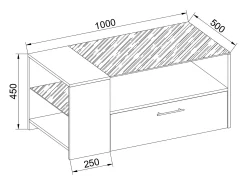 Mesa De Apoio*VCM Mesa lateral & mesa de café Tindala Óptica de concreto A. 45 x L. 100 x P. 50 cm Multicor