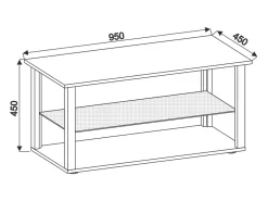 Mesa De Apoio*VCM Mesa lateral & mesa de café Wanilo Antracite A. 45 x L. 95 x P. 45 cm Multicor