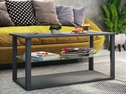 Mesa De Apoio*VCM Mesa lateral & mesa de café Wanilo Antracite A. 45 x L. 95 x P. 45 cm Multicor