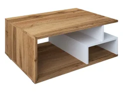 VCM Mesa lateral & mesa de café Sulas Carvalho de mel / Branco A. 40 x L. 80 x P. 50 cm^ Mesa De Apoio