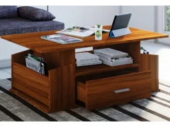 New VCM Mesa lateral & mesa de café Junata Nozes A. 44 x L. 110 x P. 52 cm Multicor