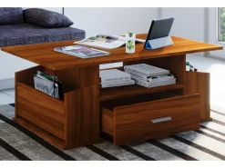 New VCM Mesa lateral & mesa de café Junata Nozes A. 44 x L. 110 x P. 52 cm Multicor
