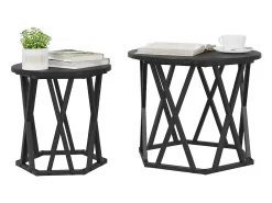 Mesa Lateral 2 pcs Carvalho 50x50x40 cm^ Mesa De Centro