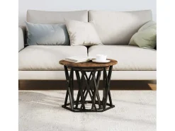 Mesa De Centro| Mesa Lateral 2 pcs Carvalho fumado 50x50x40 cm Castanho