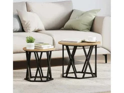 New Mesa Lateral 2 pcs carvalho artisiano 50x50x40 cm Castanho