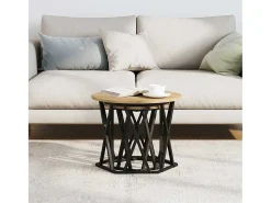 New Mesa Lateral 2 pcs carvalho artisiano 50x50x40 cm Castanho