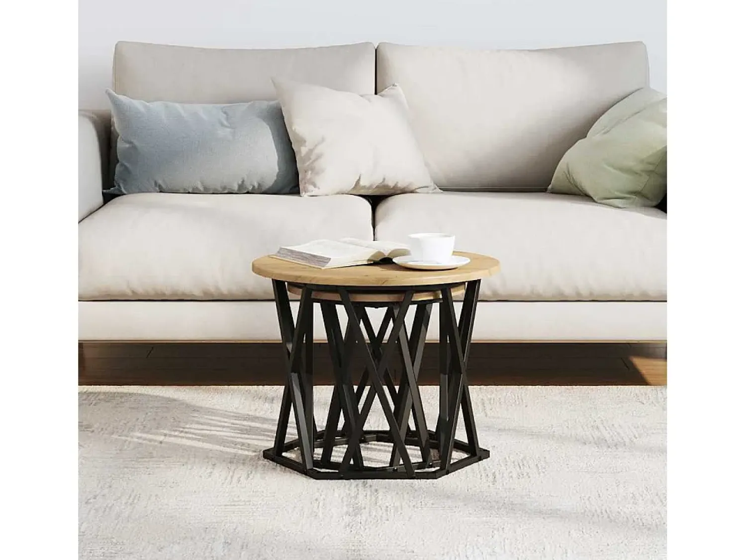 New Mesa Lateral 2 pcs carvalho artisiano 50x50x40 cm Castanho